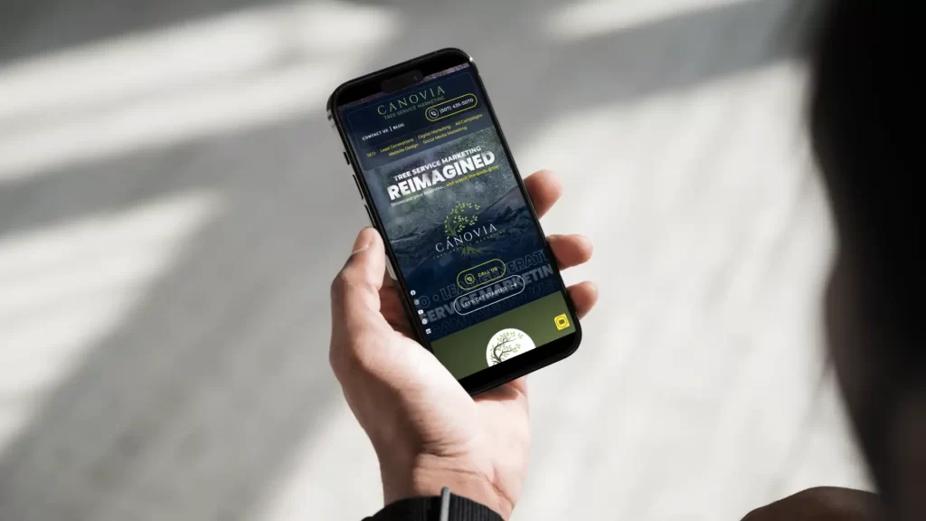 Showing Mobile Responsive Tree Care Professional Image
